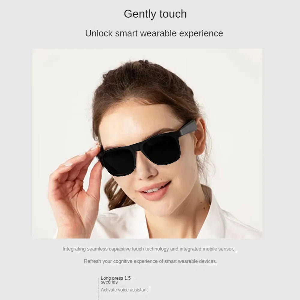 Lunettes intelligentes LAXASFIT — Appel vocal Bluetooth, contrôle de la musique, lunettes de soleil polarisées anti-UV