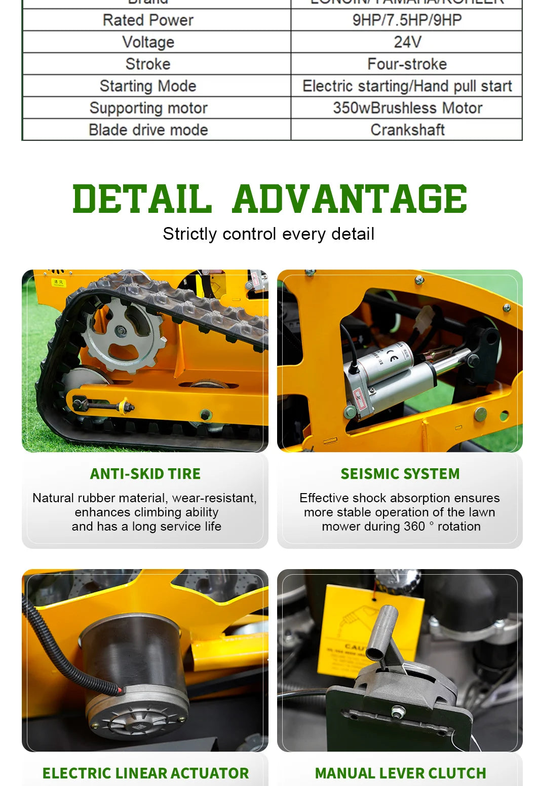 Customized Durable Reliable Lawn Mower High Efficiency Powerful Engine Fast Operating Speed Low Noise High Load Ce Epa