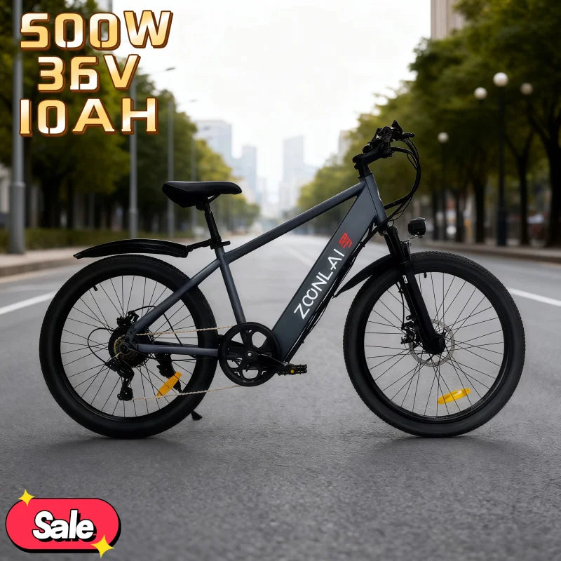 24" Electric Bike — 500W Motor, 36V Battery