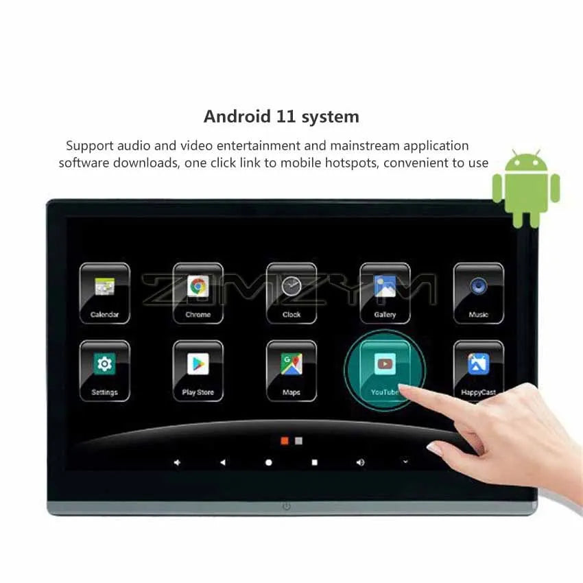 Headrest TV 13.3" — Android 11, Touchscreen