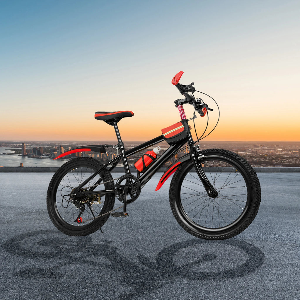 20" Kids Mountain Bike for Boys & Girls Ages 5-12, 7-Speed Transmission, Sturdy Carbon Steel Frame, Adjustable Seat