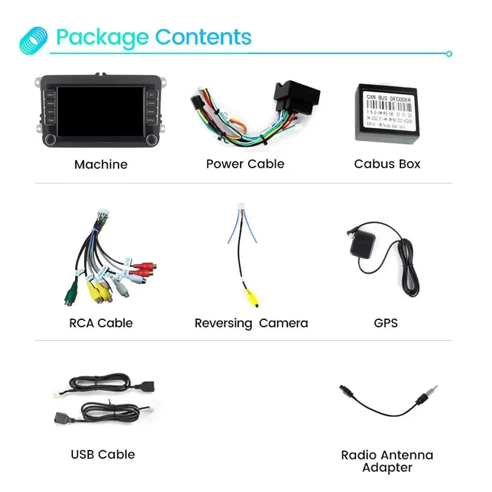 VW Android 15 Radio — BT GPS, Car Multimedia