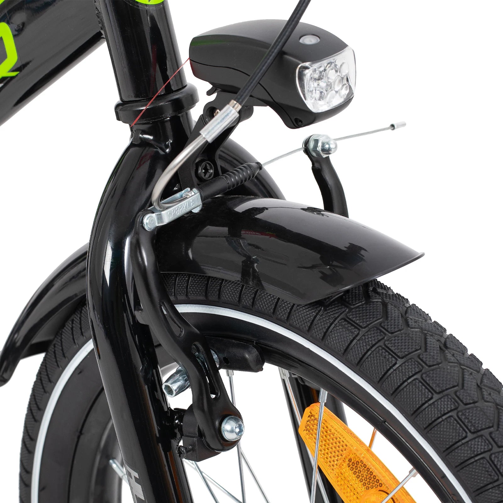 Hiland 16/18 Inch Kids Bike, Bike for Boys and Girls 4-9 Years, Black/White Kids Bicycle with Luggage Rack Stabilisers