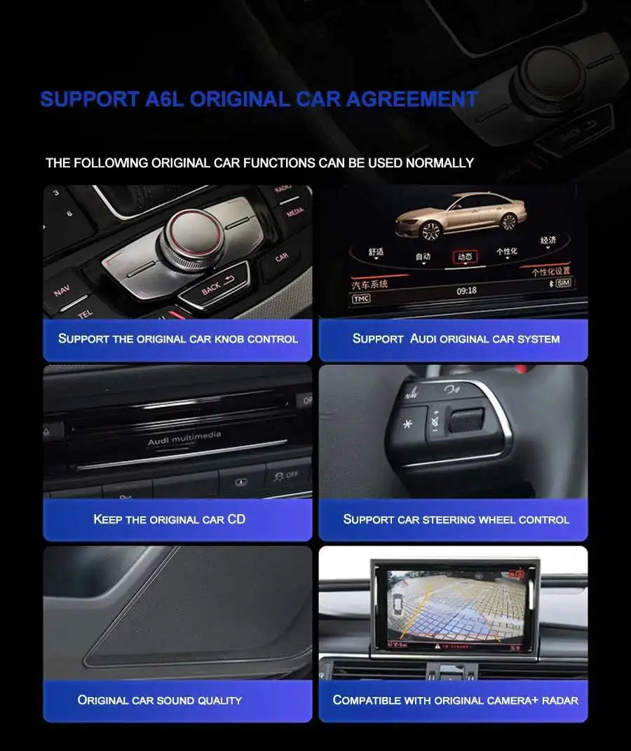 Audi A4/A5 12.3" — Android 13, QLED, CarPlay