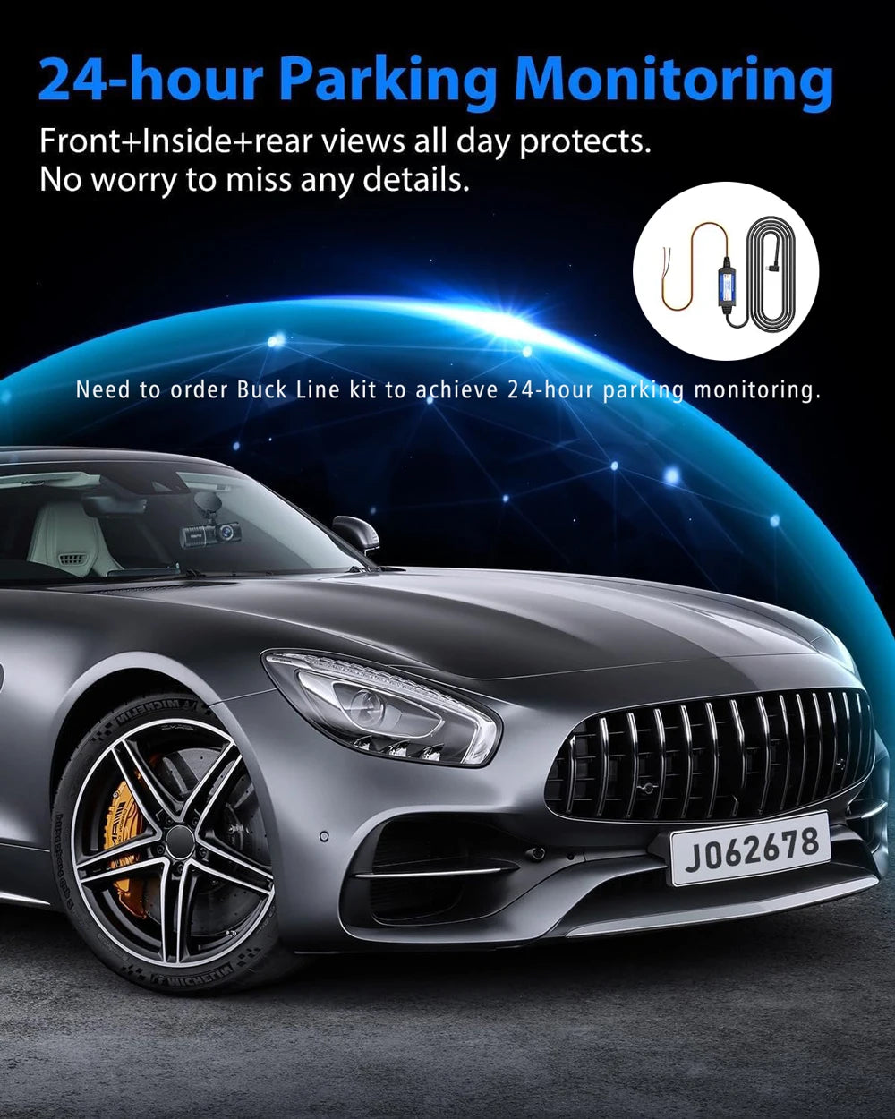 WiFi 3-Channel Dash Cam — 1080P, Cabin Lens