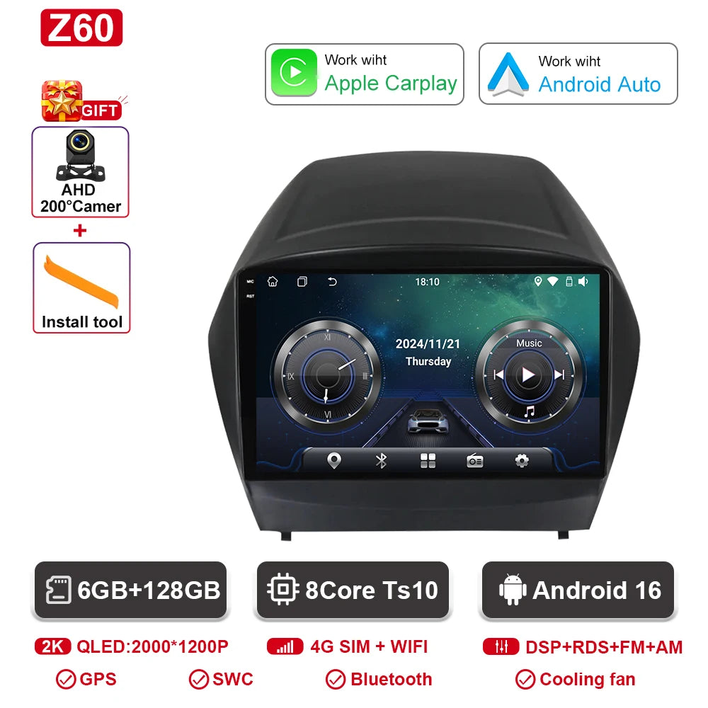 Hyundai Tucson Android 16 — 2K QLED, CarPlay