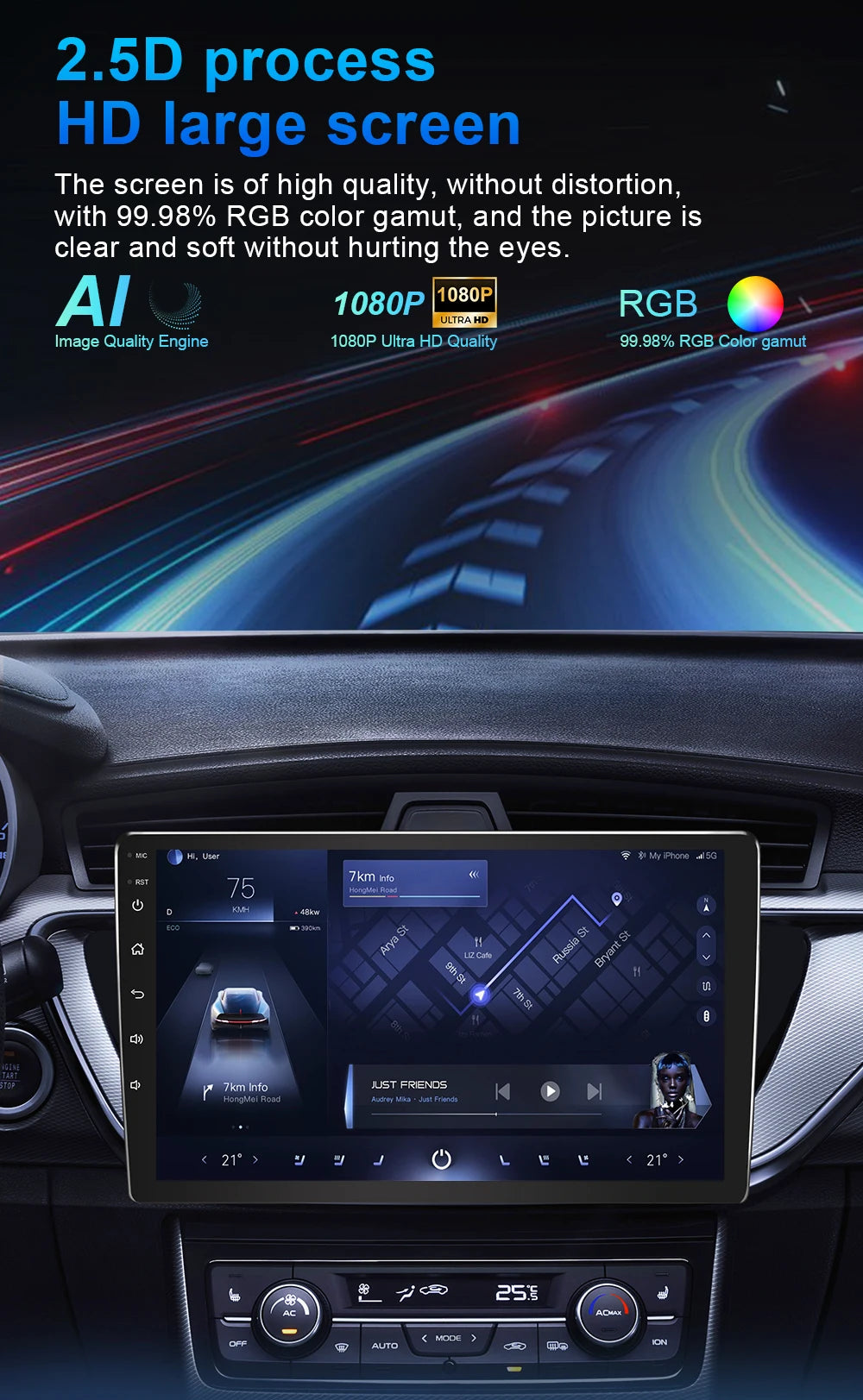 Hyundai Tucson Android 16 — 2K QLED, CarPlay