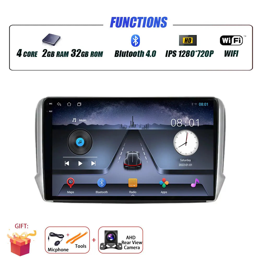 Peugeot 2008/208 — Android 16, CarPlay, GPS