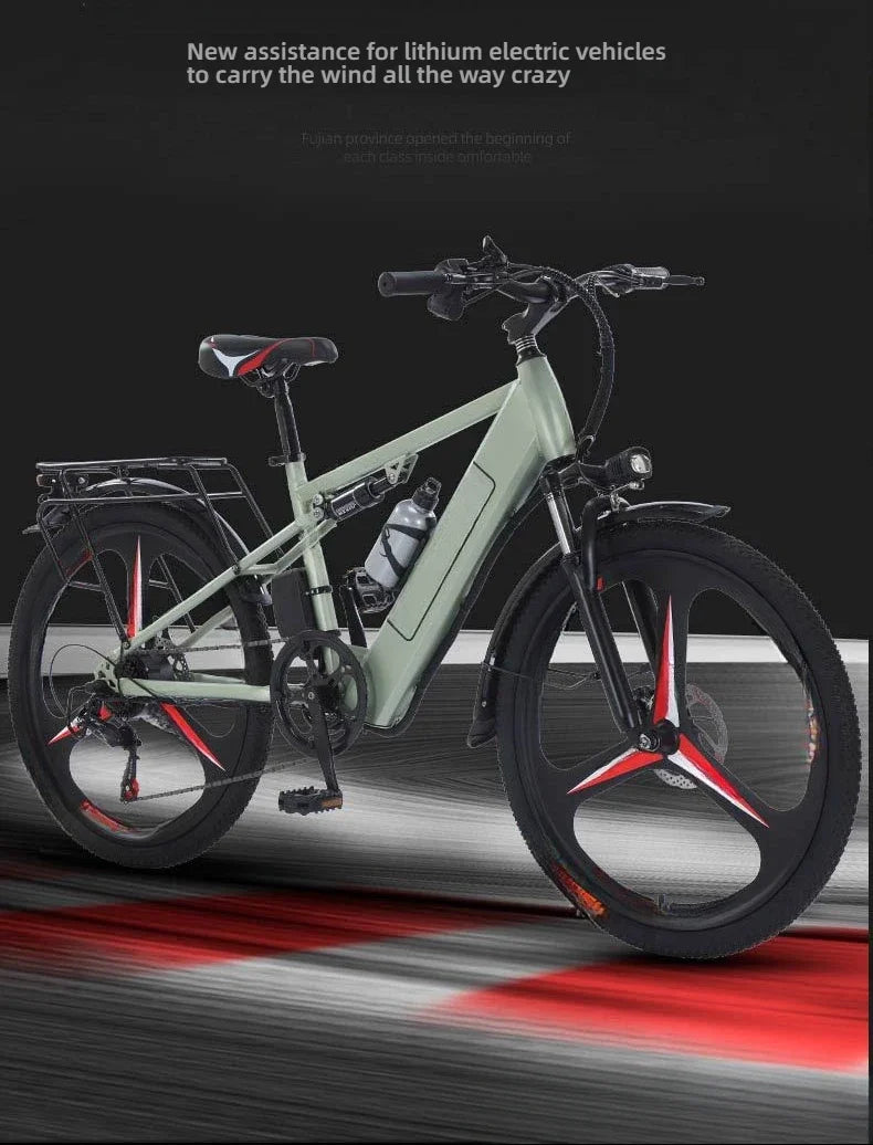 26" Electric Bike — 400W Motor, 48V Battery