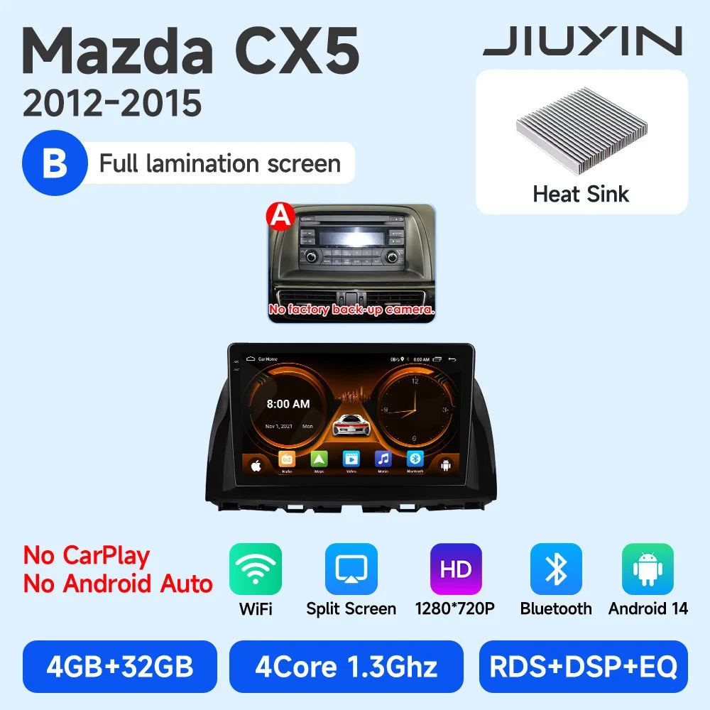 Android 15 Car Radio — Compatible with Mazda CX-5 | 2K QLED | AI Voice