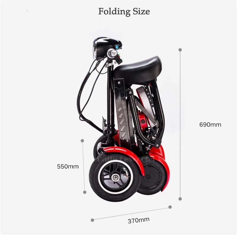 4 Wheel Mobility Scooters for 2 Peoples With Baby Seat 500W 36V 15.6AH  Adults 10 Inch Electric Scooter Dual Motor