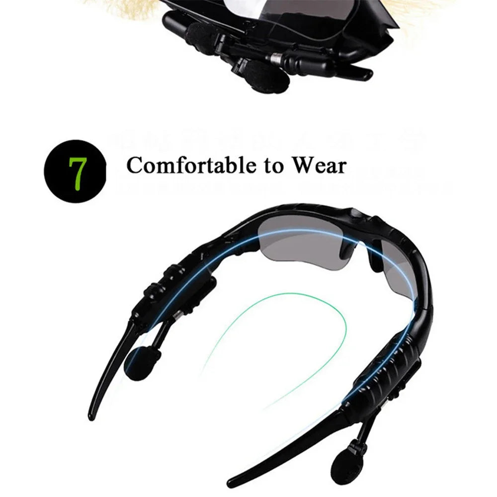Bluetooth 5.3 Reitbrille — kabelloser Stereoklang, Sportfahren, Radfahrsonnenbrille