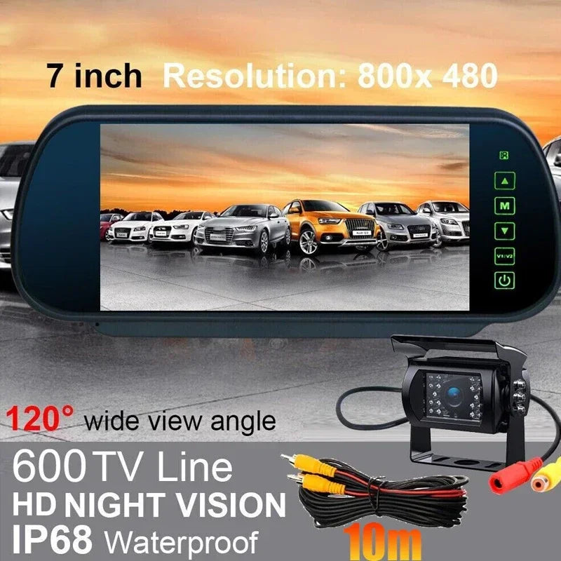 RV Mirror Monitor 7" — Night Vision, Touchscreen
