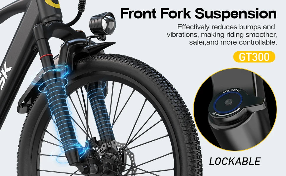 Aairsk GT300 Adult E-bike 250W Motor 36V 10Ah Battery Electric Bike 26 Inch Fat Tire E-Mountain bike Off-road Electric bicycle