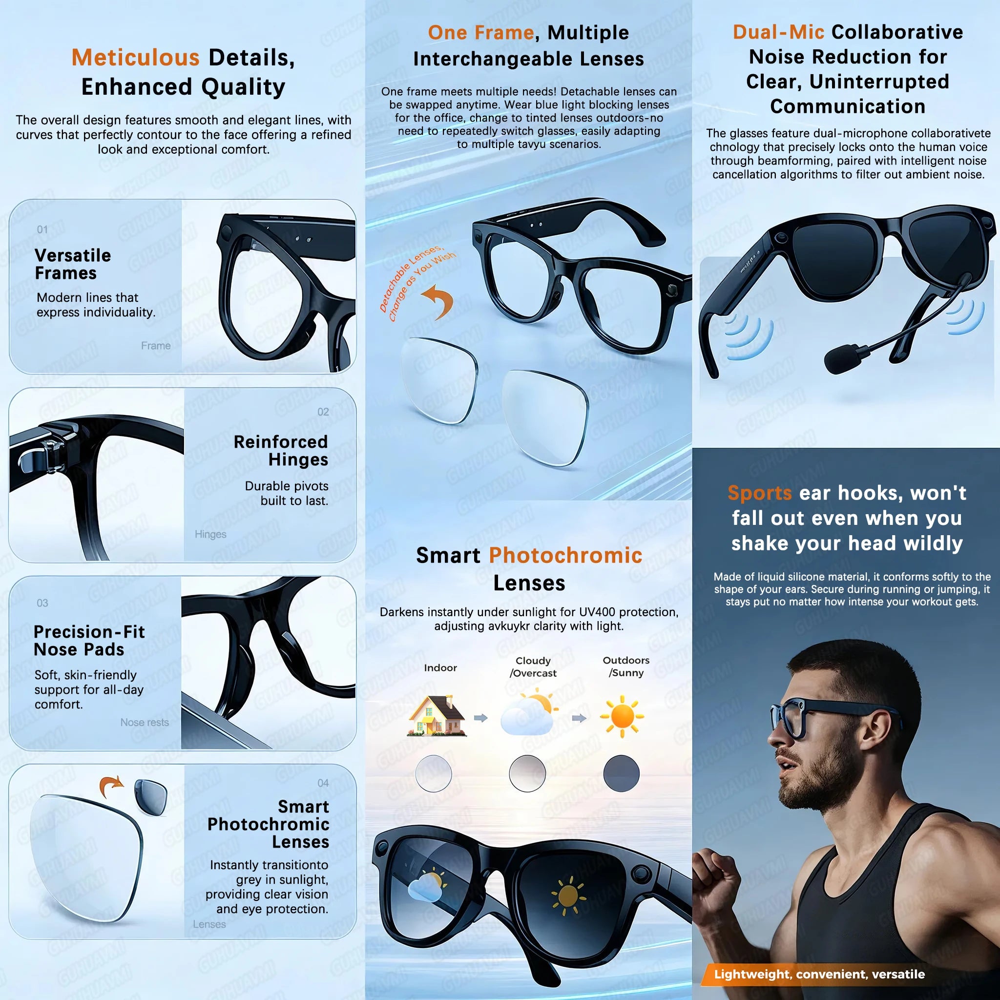 AI Smart Glasses — Translation, Camera, Power Bank