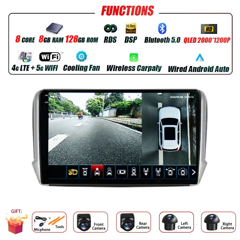 Peugeot 2008/208 — Android 16, CarPlay, GPS