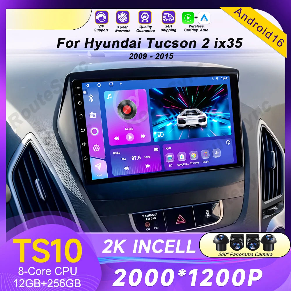 Hyundai Tucson Android 16 — 2K QLED, CarPlay