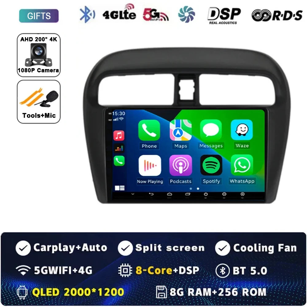 Mitsubishi Mirage Android 15 — GPS, Multimedia Screen