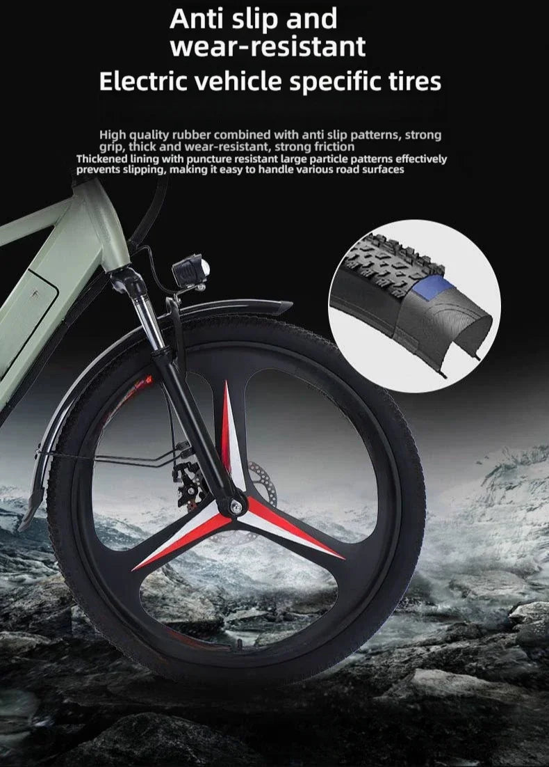 26" E-Bike — 400W Motor, 48V Battery