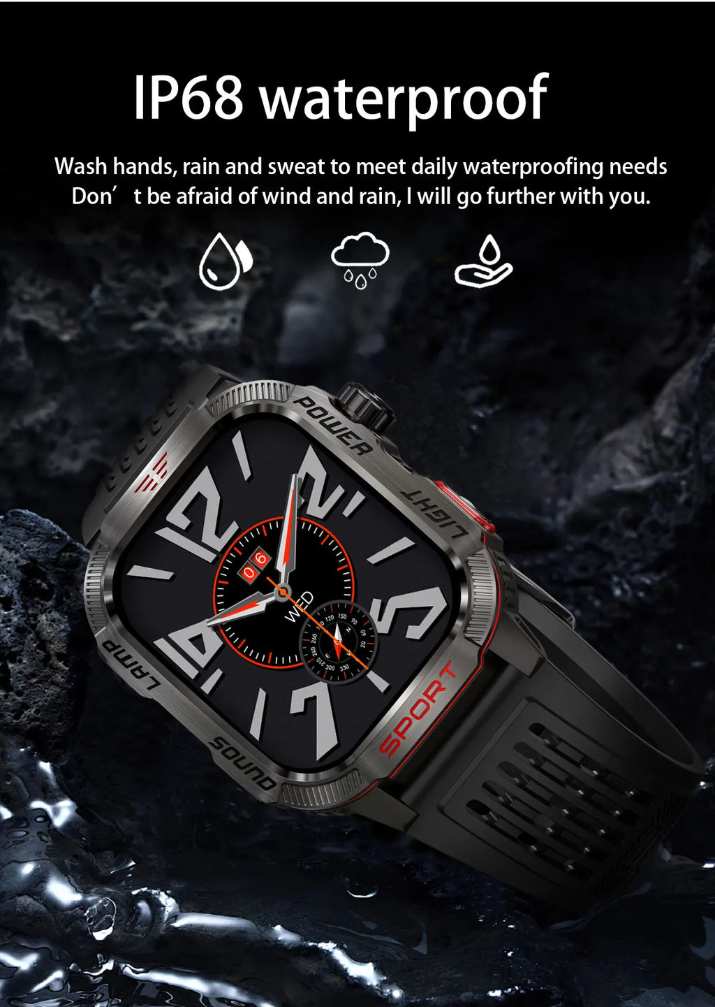 GUHUAVMI Outdoor Watch — AMOLED, GPS, Bluetooth