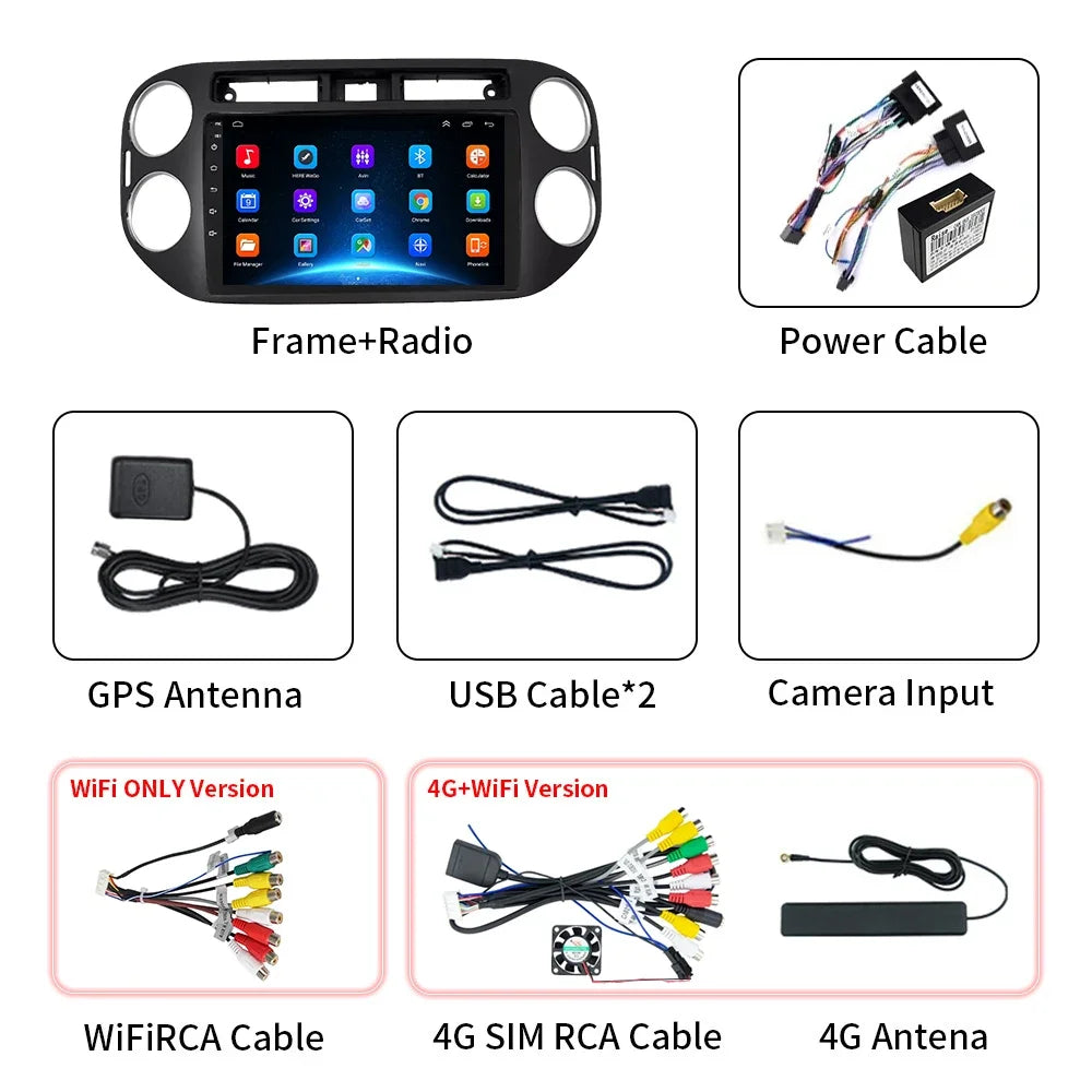 VW Tiguan Android 17 — 4G DSP, CarPlay