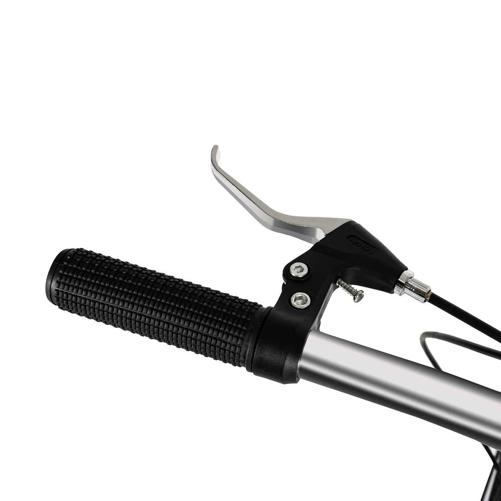 White Foldable Bicycle for Kids & Adults (4.6-6.2ft) - 6-Speed, Dual V-Brakes,Portable for Outdoor, Muddy, Mountain Roads
