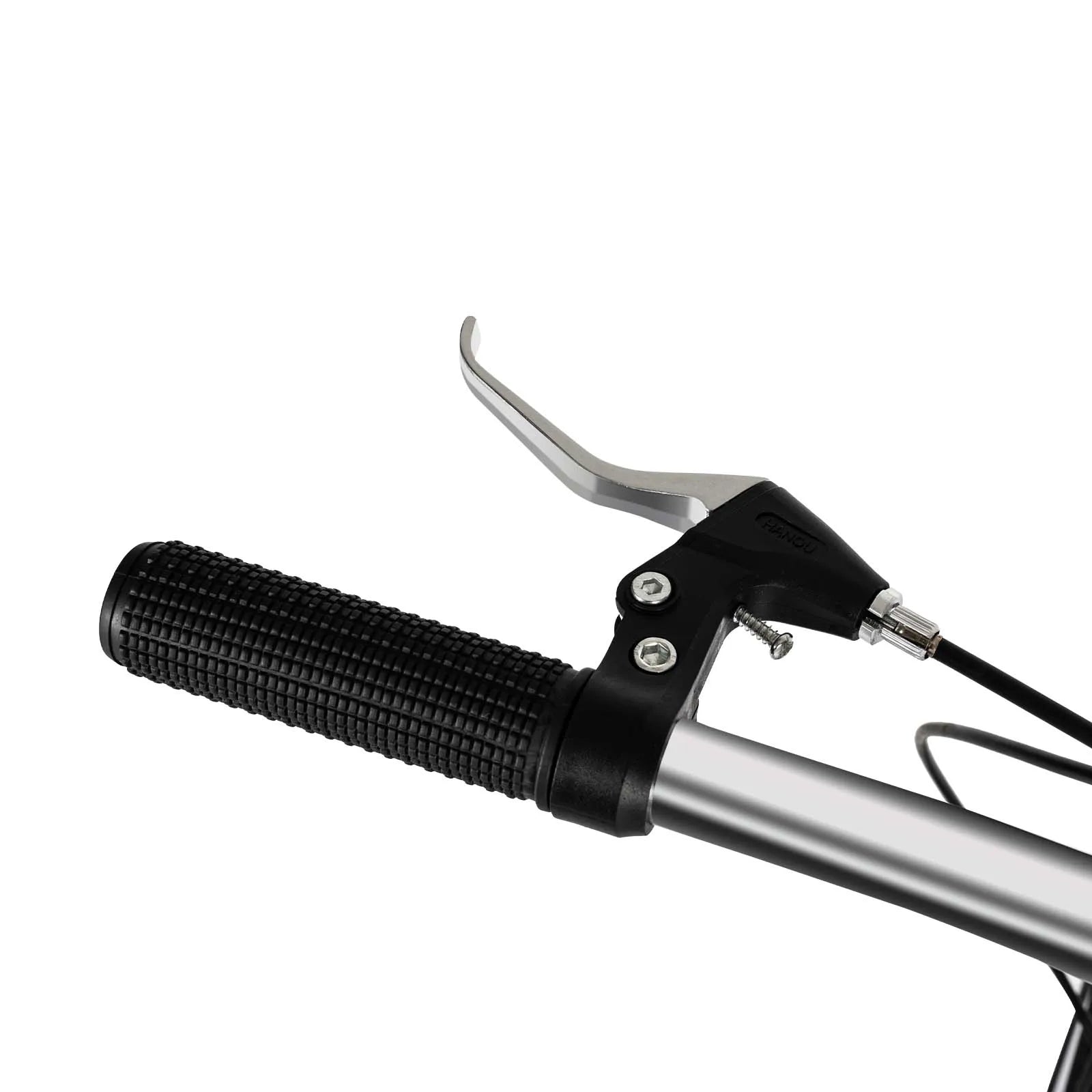 White Foldable Bicycle for Kids & Adults (4.6-6.2ft) - 6-Speed, Dual V-Brakes,Portable for Outdoor, Muddy, Mountain Roads