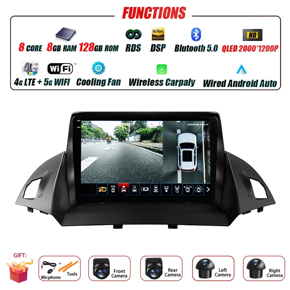 Ford C-MAX/Kuga — Android 16, GPS, CarPlay