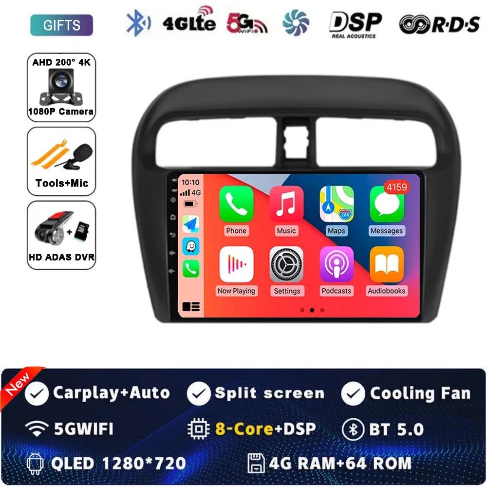 Android 15 Car Radio — Compatible with Mitsubishi Mirage | GPS | Multimedia Screen