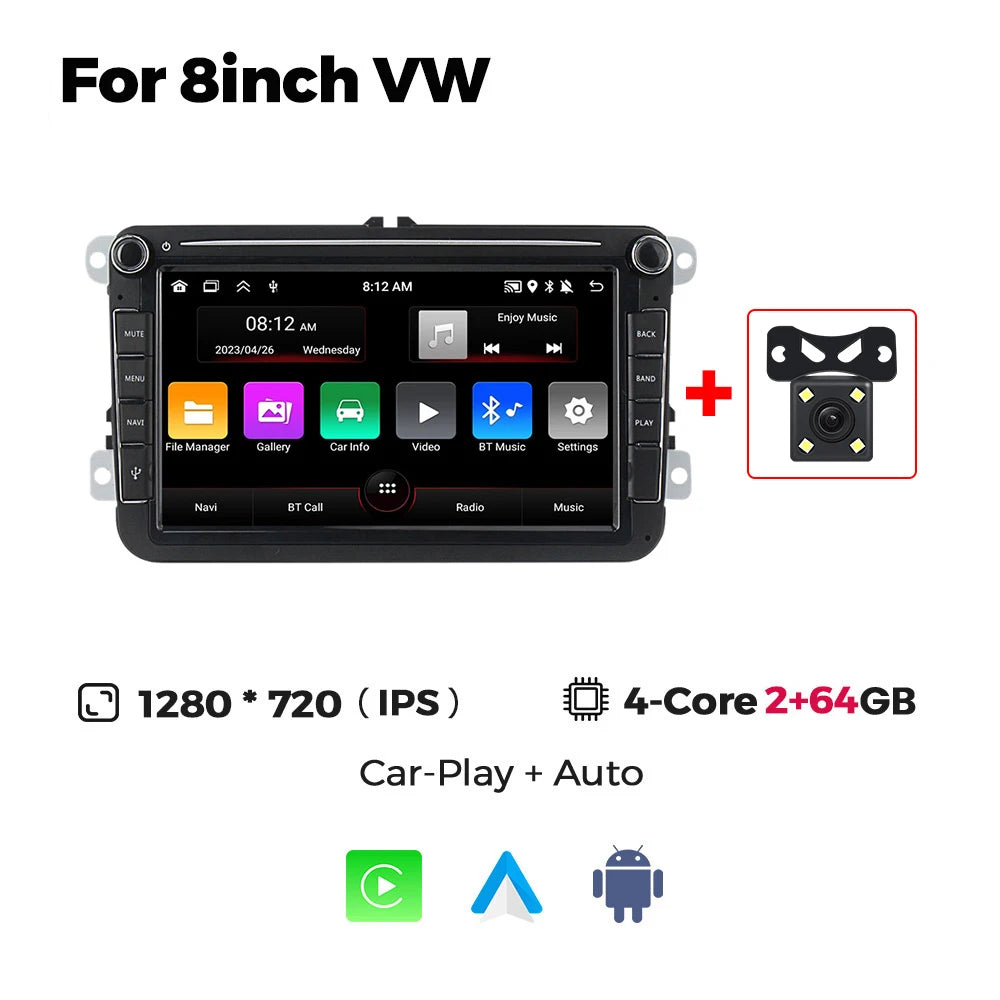 Android 15 Car Radio — Compatible with VW | BT GPS | Car Multimedia