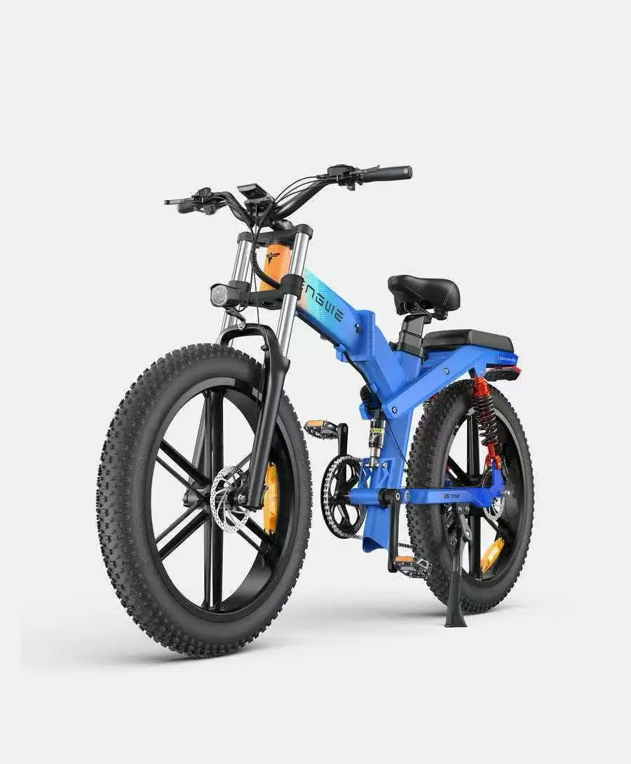 Folding Snow Tire E-Bike — 1000W, Full Suspension