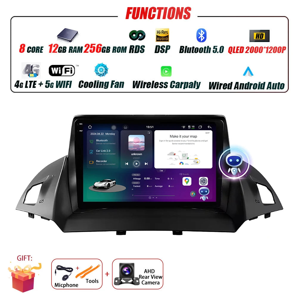 Ford C-MAX/Kuga — Android 16, GPS, CarPlay