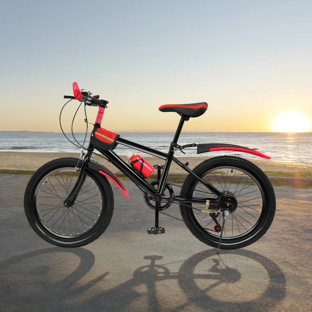20" Kids Mountain Bike for Boys & Girls Ages 5-12, 7-Speed Transmission, Sturdy Carbon Steel Frame, Adjustable Seat
