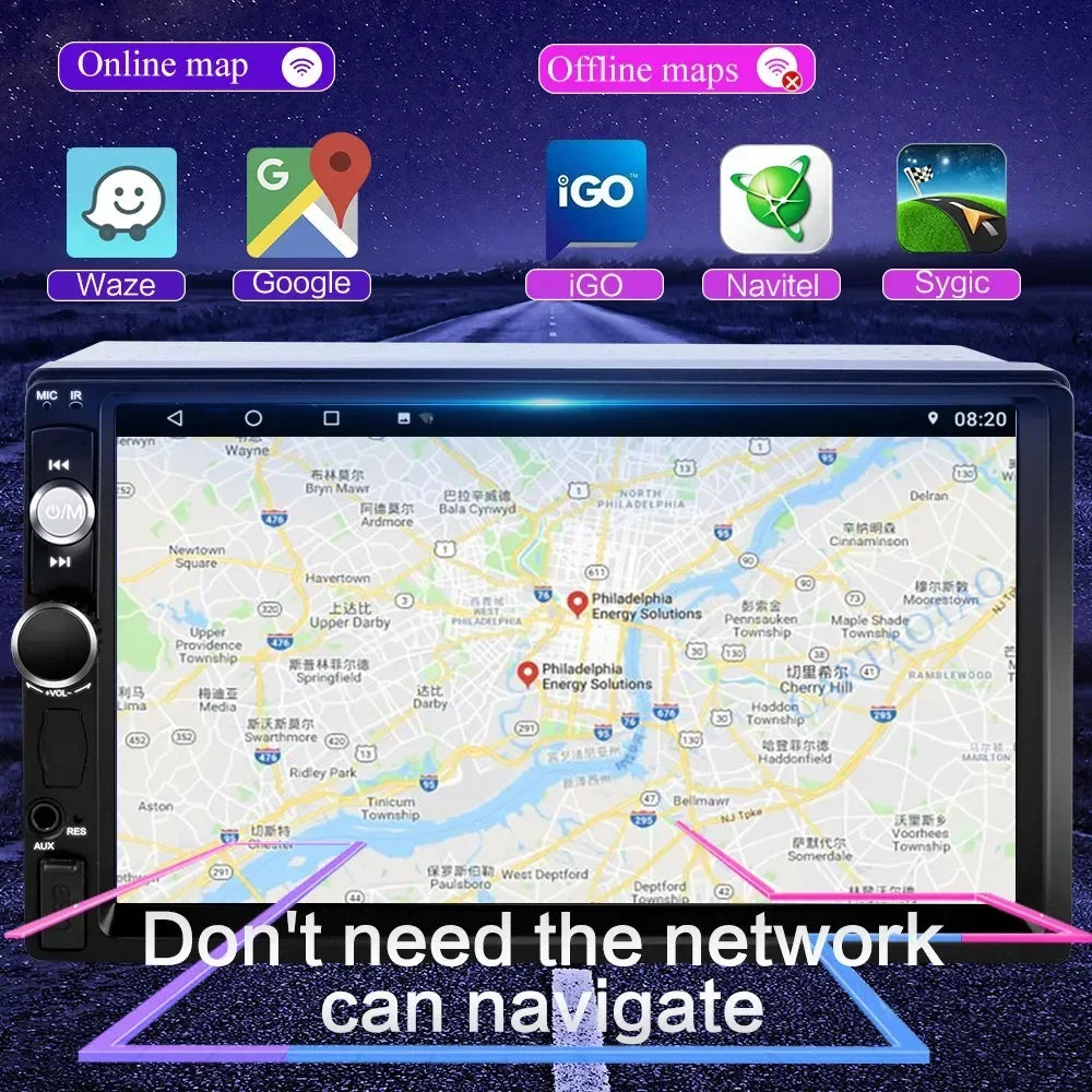 FIAT Panda 2 Din — 7" GPS, WiFi, Car Stereo