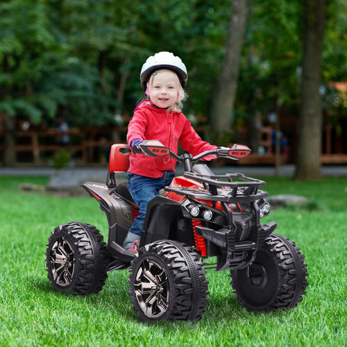 HOMCOM 12V Quad Bike ATV with LED Lights, Music, for Kids — available at Teckeleck