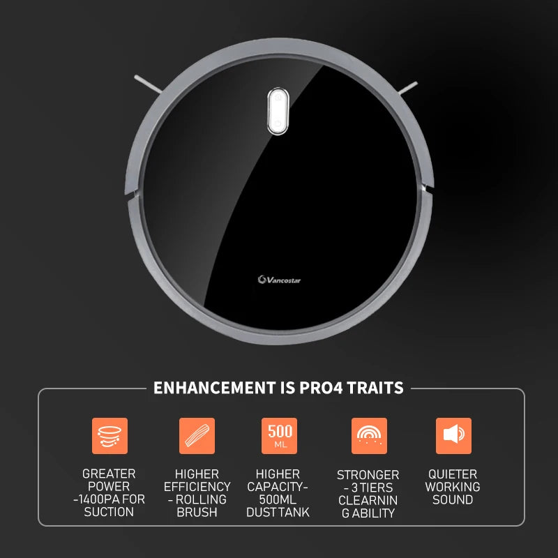 Robot Vacuum Cleaner — Large Tank, Pet Hair