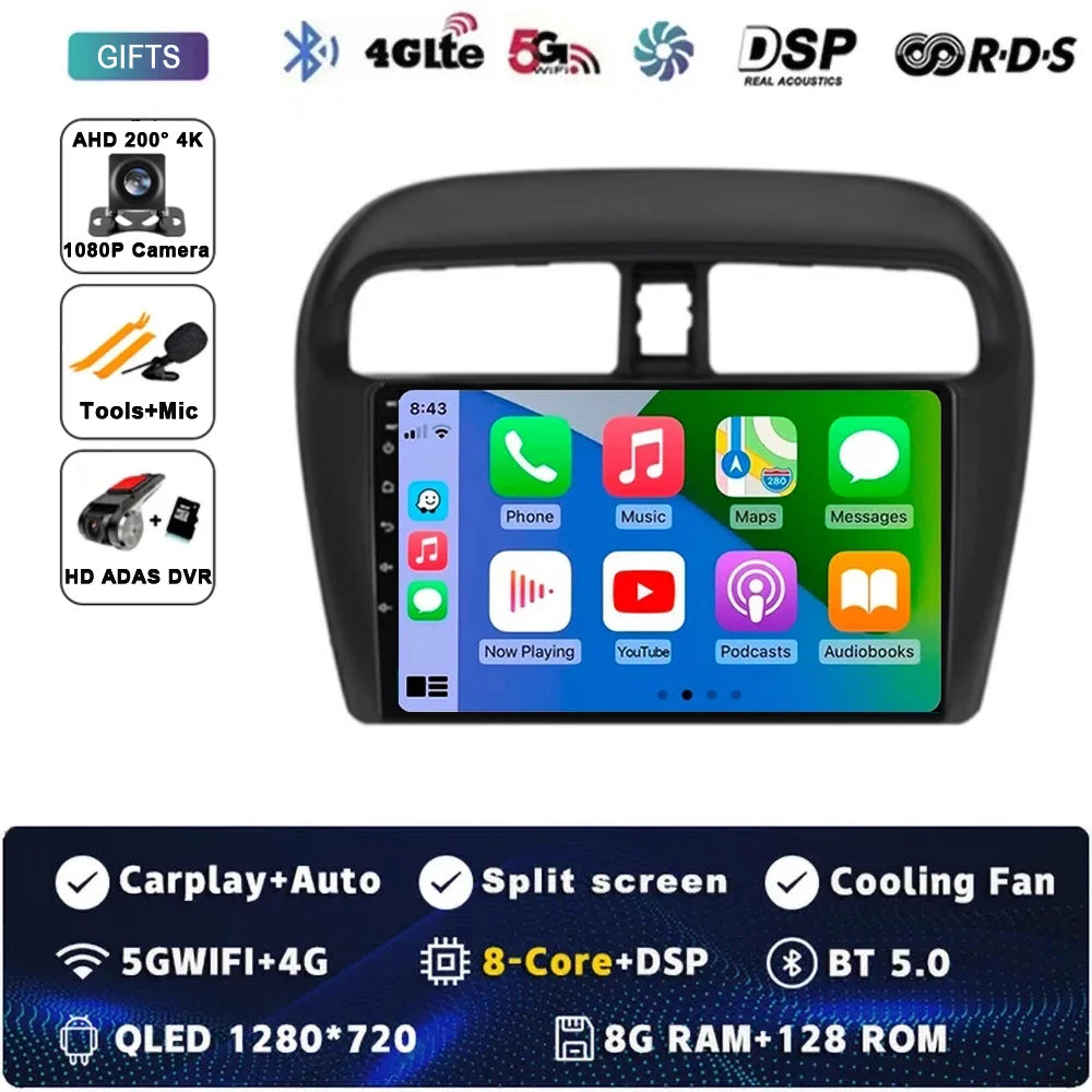 Android 15 Car Radio — Compatible with Mitsubishi Mirage | GPS | Multimedia Screen