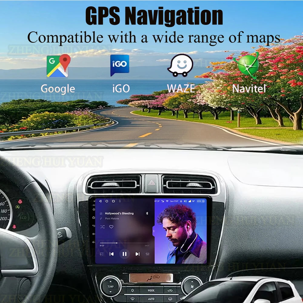 Mitsubishi Mirage Android 15 — GPS, Multimedia Screen