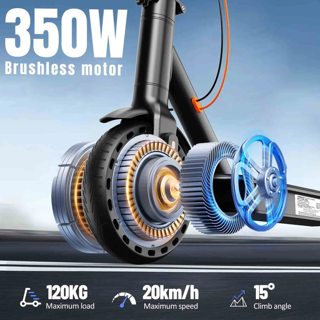 350W 7.8Ah Battery Todimart T3 Electric Scooter 8.5-Inch Foldable for Urban Commuting Sports & Entertainment