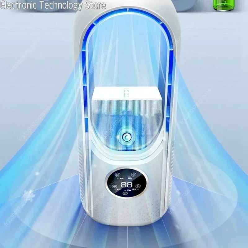 2025 Bladeless Tischventilator – 6 Geschwindigkeiten, leise Kühlung & Luftbefeuchter für Zuhause & Büro