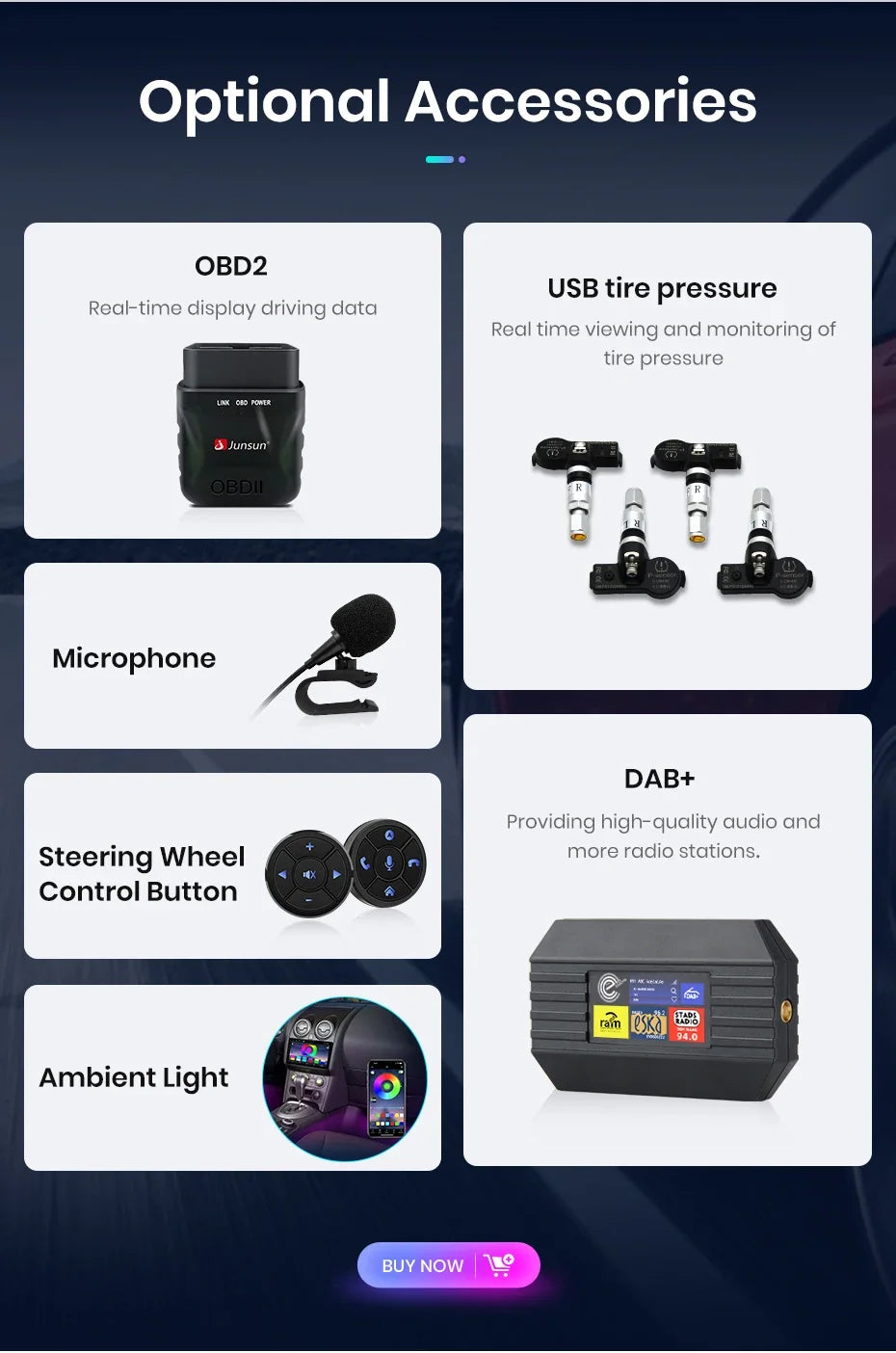 Junsun V3 Plus — 2K, Wireless CarPlay, Android Auto