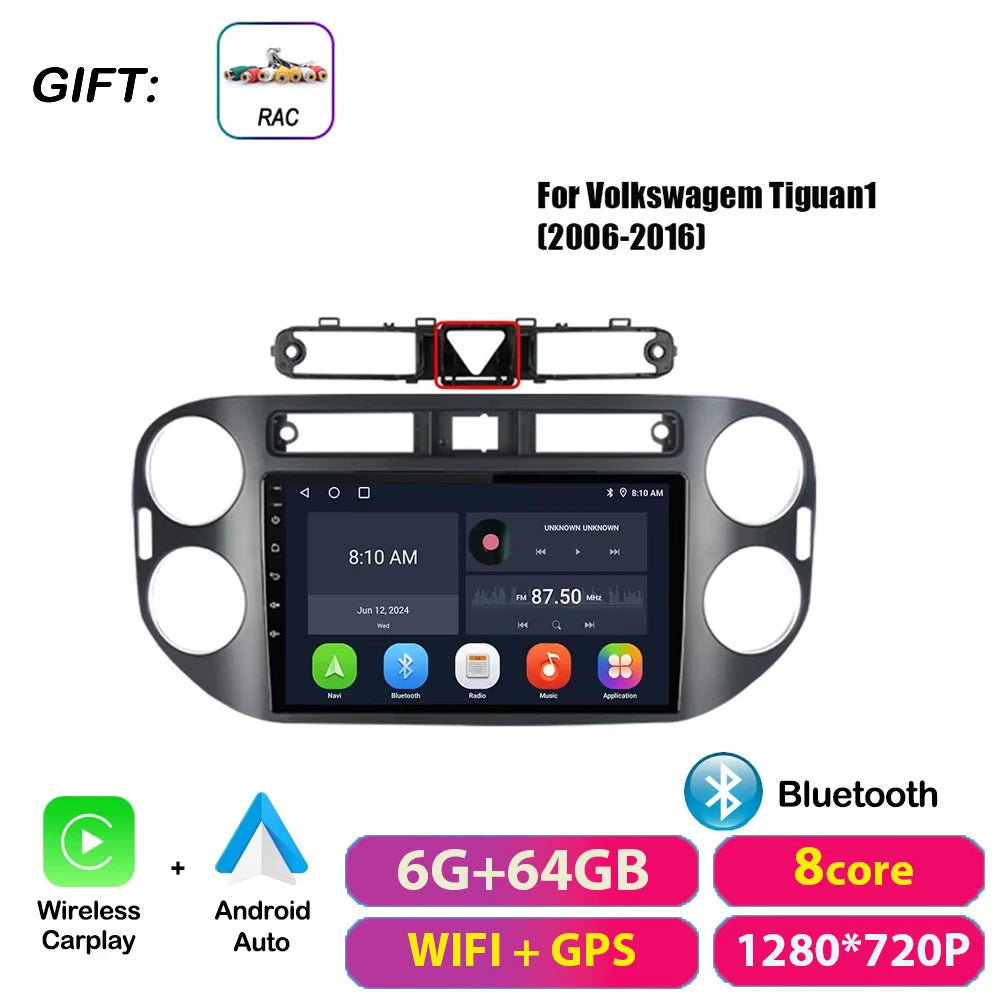 VW Tiguan Android 17 — 4G DSP, CarPlay