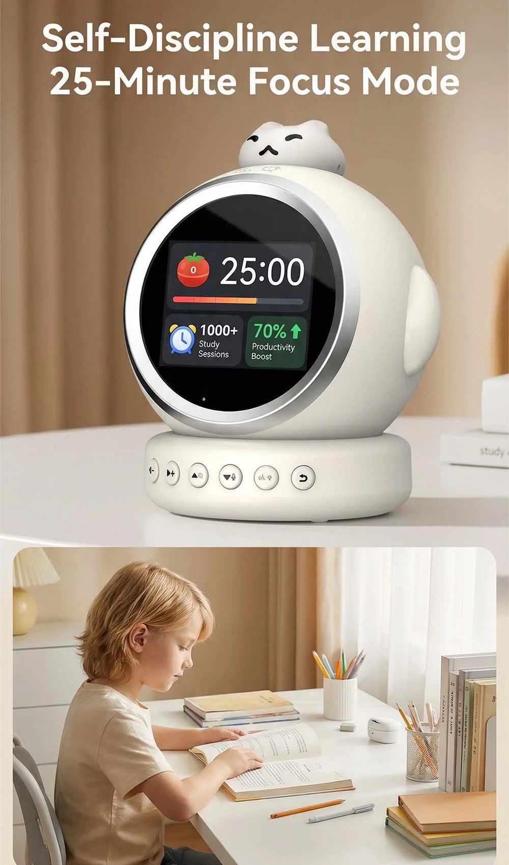 Smart AI Alarm Clock for Kids Ok to Wake Children with Sleep Training and Sound Talking Robot Toy Birthday Gift for Boy Girls
