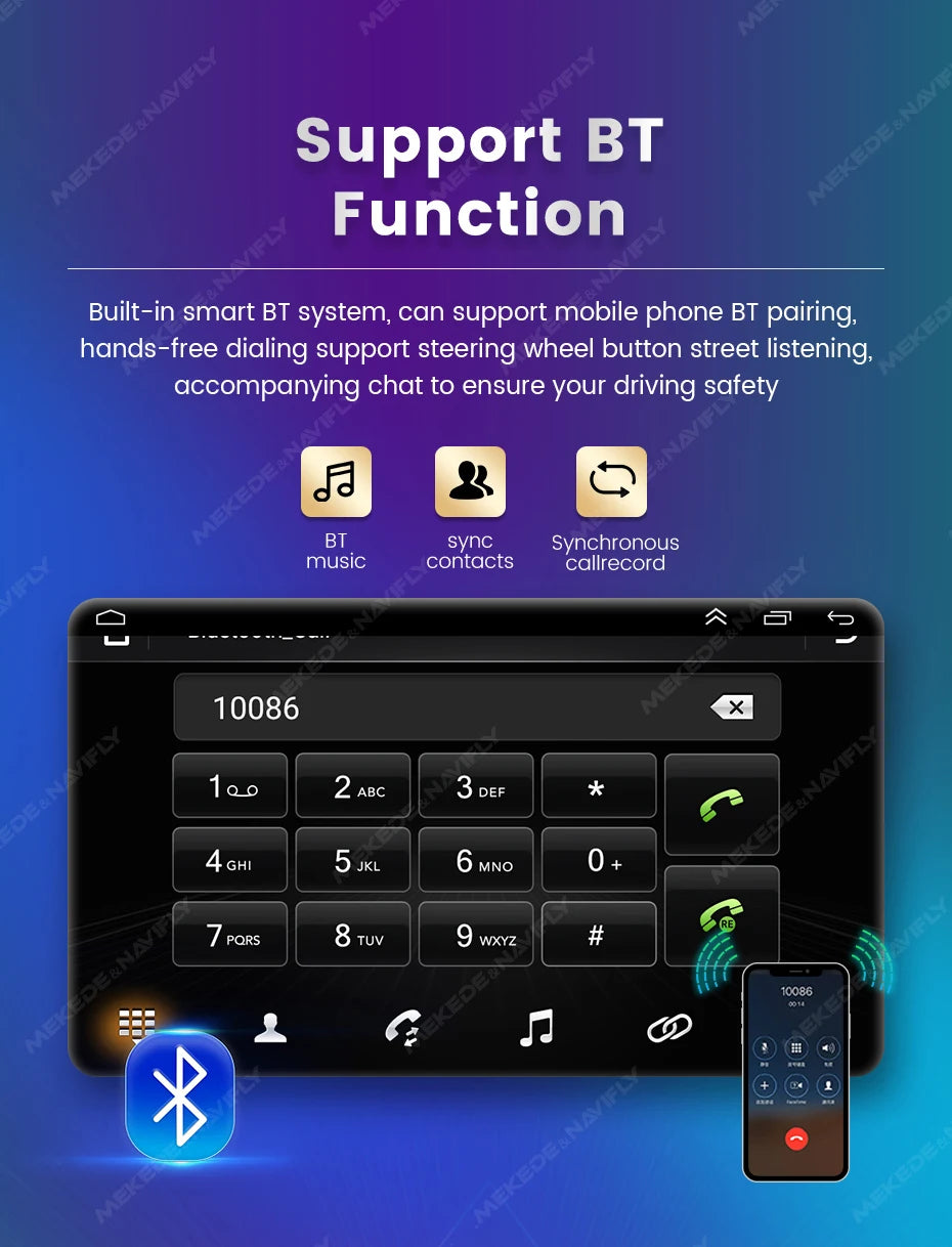 VW Android 15 Radio — BT GPS, Car Multimedia