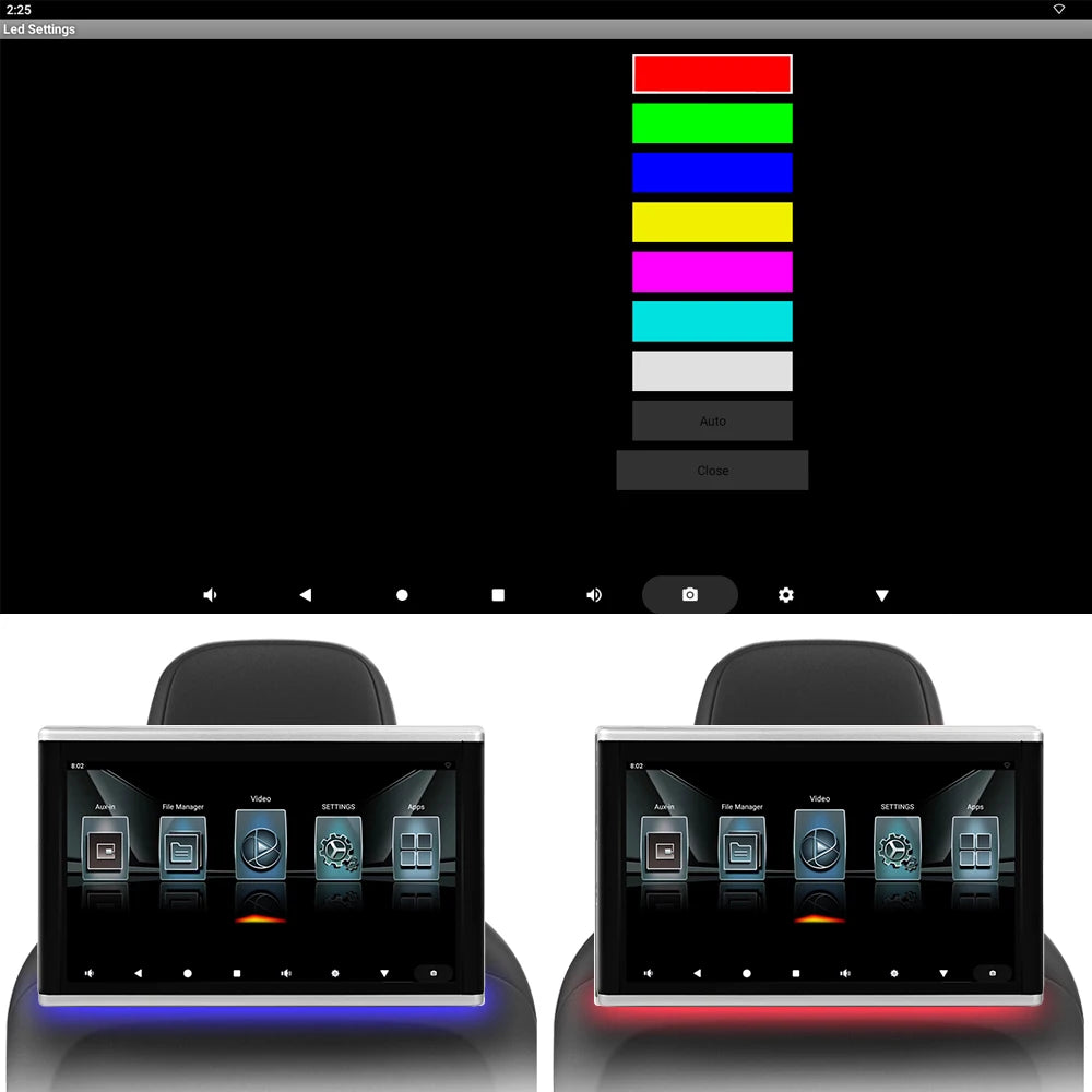 Carsanbo 10,1" Auto-Kopfstützenmonitor – Android 11, 1080P IPS Touch, 73 Auto-Logos
