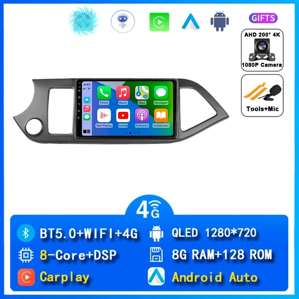 Kia Picanto Android 15 — WiFi, CarPlay, 4G
