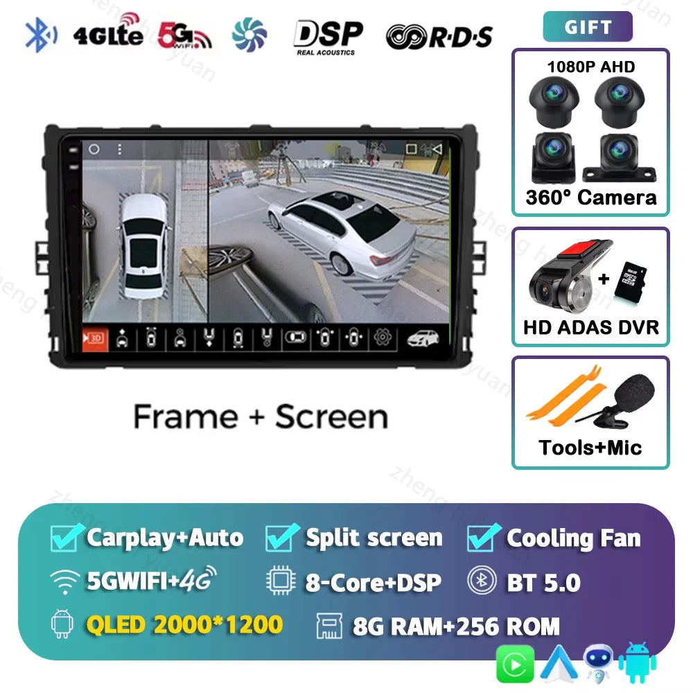 Android 15 Car Radio — Compatible with VW Polo/Jetta | 2K QLED