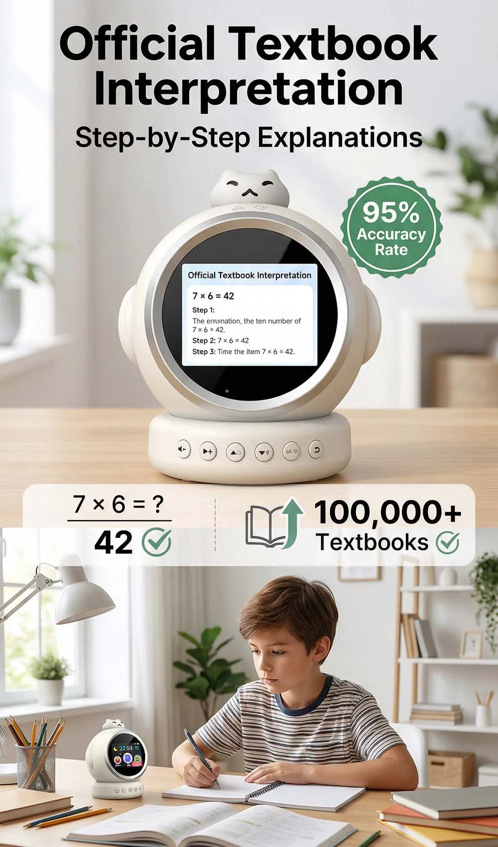 Smart AI Alarm Clock for Kids Ok to Wake Children with Sleep Training and Sound Talking Robot Toy Birthday Gift for Boy Girls