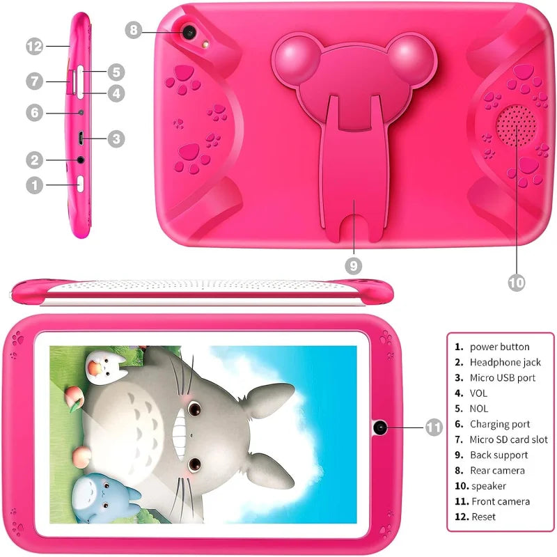 7" Kids Tablet — Dual Camera, Free Case
