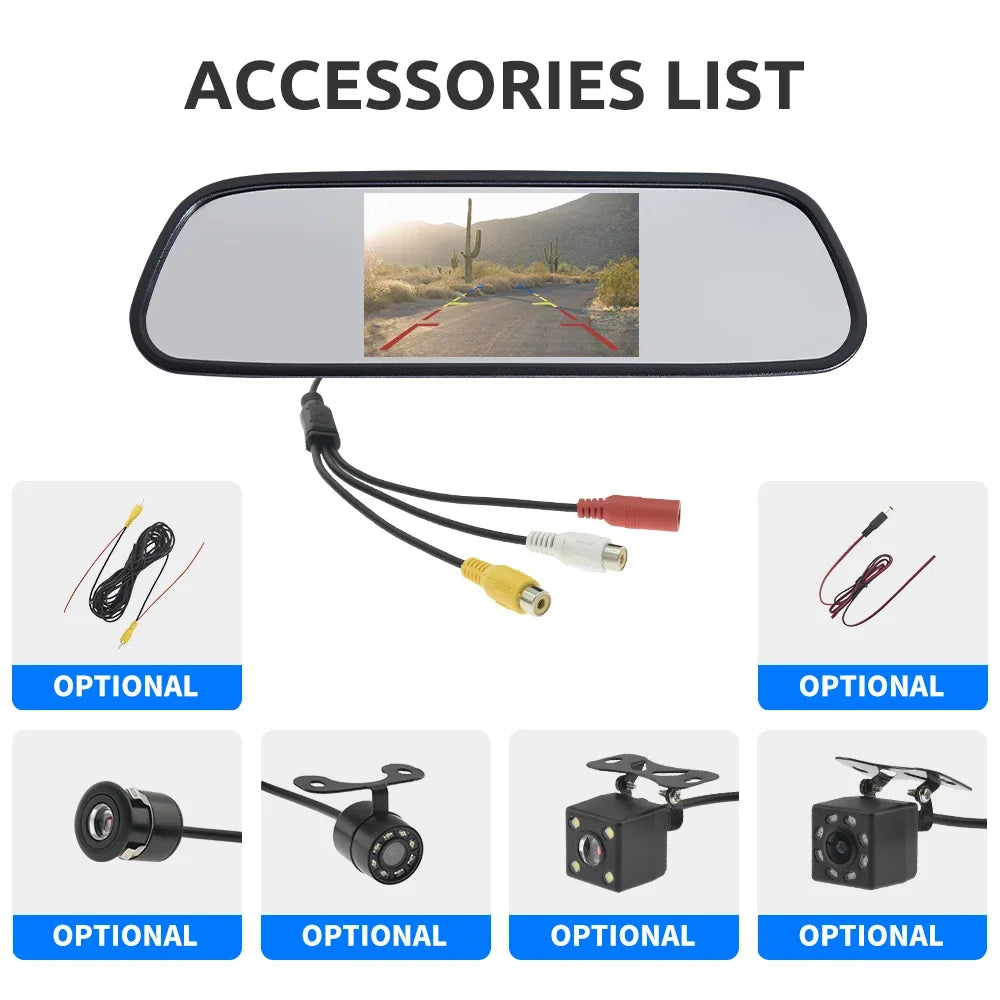 Rear View Camera Kit — 4.3" Monitor, HD Parking